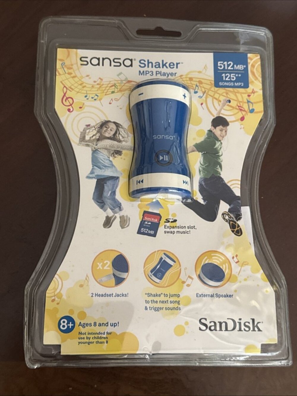 SanDisk Sansa Shaker Blue MP3 Player 512 MB Kids Digital Music Player SEALED NEW